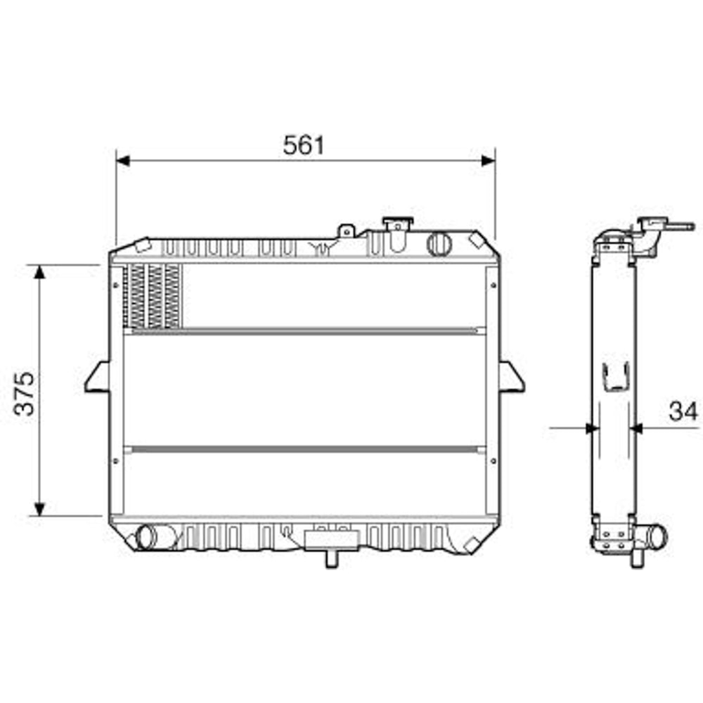 RADIADOR KIA BESTA GS 2.7 2000 A 2003 - VISCONDE/MODINE