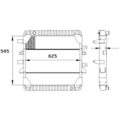 RADIADOR MERCEDES BENZ 710 PLUS / L914 INTERCOOLER / ONIBUS OF814 INTERCOOLER MANUAL SEM AR - MAGNETI MARELLI