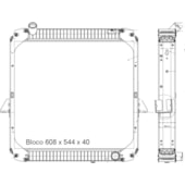 RADIADOR MERCEDES BENZ CAMINHAO L-1218 / L-1418 / L-1620 / LK-1620 INTERCOOLER 1997 A 2005 / ONIBUS OF-1721 1997 A 2004 - BEHR HELLA