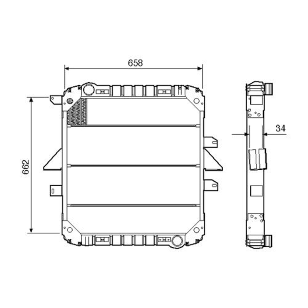 RADIADOR MERCEDES L / LK 1214 > 1618 - VISCONDE/MODINE