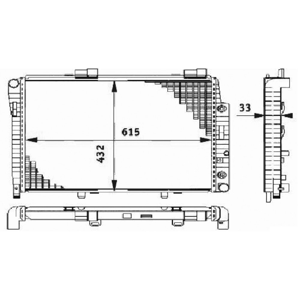 RADIADOR MERCEDES SERIE C W202 93 / 1999 / CLK W208 97 / 01 / SLK R170 1996 A 2003 AUTOMATICO - BEHR HELLA