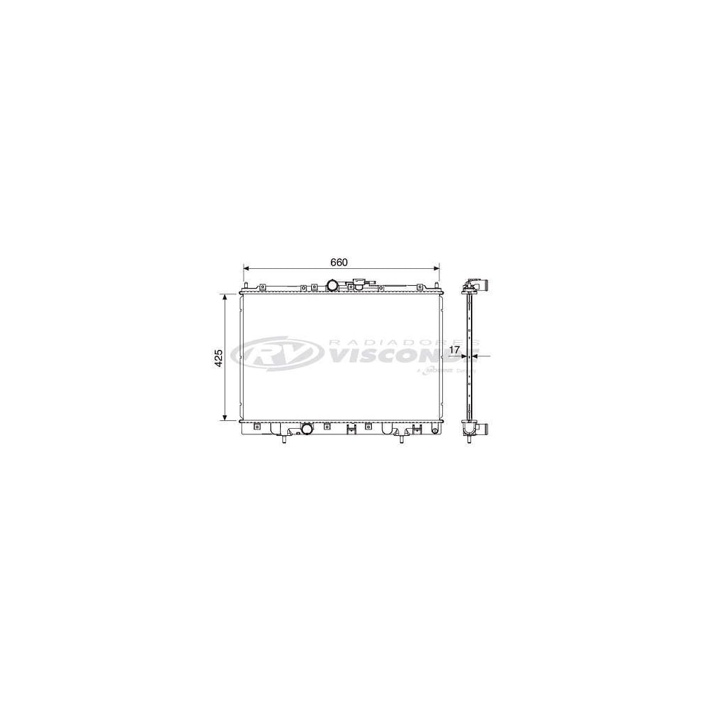 RADIADOR MITSUBISHI IO / TR4 MANUAL COM AR 1.8 / 2.0 16V 4X4 / 4X2 1999 EM DIANTE - VISCONDE/MODINE