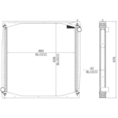 RADIADOR PARA SCANIA SERIE 4 R / T 114 / 124 COM LATERAL 1998 A 2007 COM OU SEM AR - BEHR HELLA
