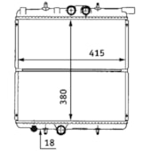 RADIADOR PEUGEOT 206 1.0 / 1.4 / 1.6 / 1.6 16V / MANUAL 2009 EM DIANTE COM OU SEM AR - BEHR HELLA