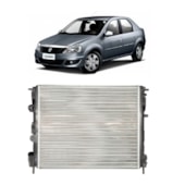 RADIADOR RENAULT CLIO II / LOGAN / SANDERO / KANGOO 1.0 16V / 1.6 8V / 16V 1999 EM DIANTE MANUAL COM / SEM AR - VALEO