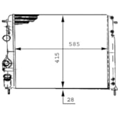 RADIADOR RENAULT MEGANE 1995 A 2004 / SCENIC 95 / 08 1.6 16V / 2.0 16V COM AR AUTOMATICO OU MANUAL - BEHR HELLA