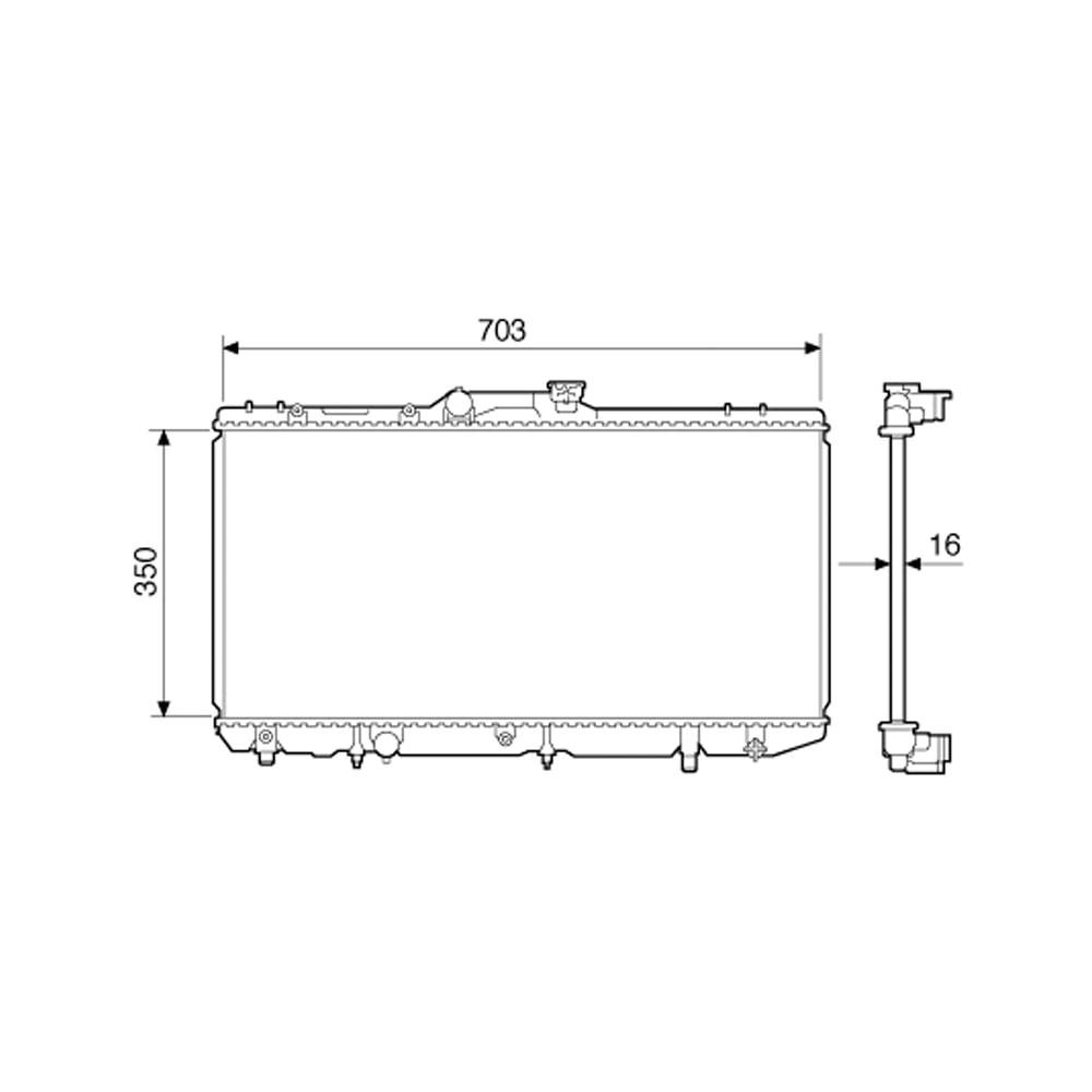RADIADOR TOYOTA COROLLA 1.6 / 1.8 1993 A 2001 - VISCONDE/MODINE