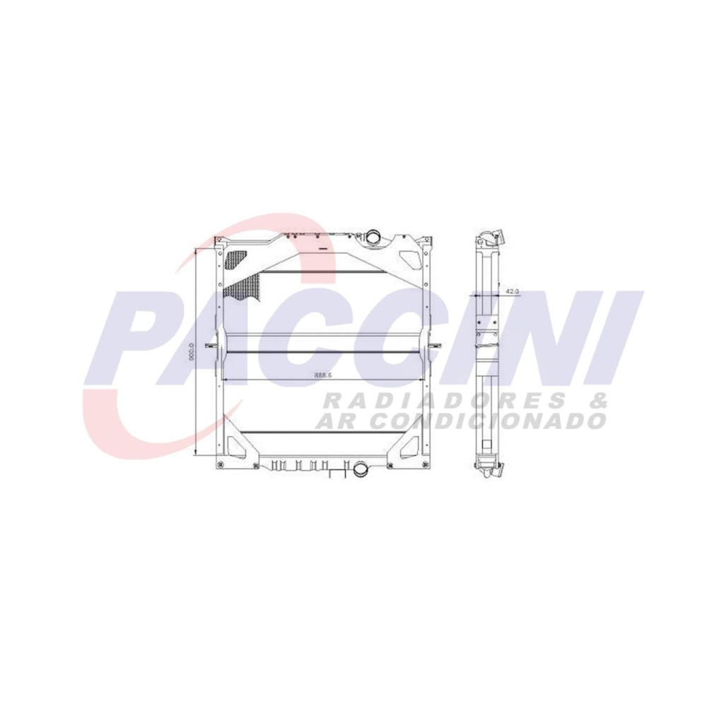 RADIADOR VOLVO FH12 / FH16 / NH12 1993 EM DIANTE SEM LATERAL  - VISCONDE/MODINE