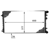 RADIADOR VW VOLKSWAGEN NEW BEETLE 1.8T / 2.0I COM AR 1998 A 2012 AUTOMATICO OU MANUAL - BEHR HELLA