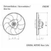 VENTOINHA ELETROVENTILADOR GM CHEVROLET CELTA 1.0/1.4 2006 A 2008 MANUAL SEM AR - VALEO